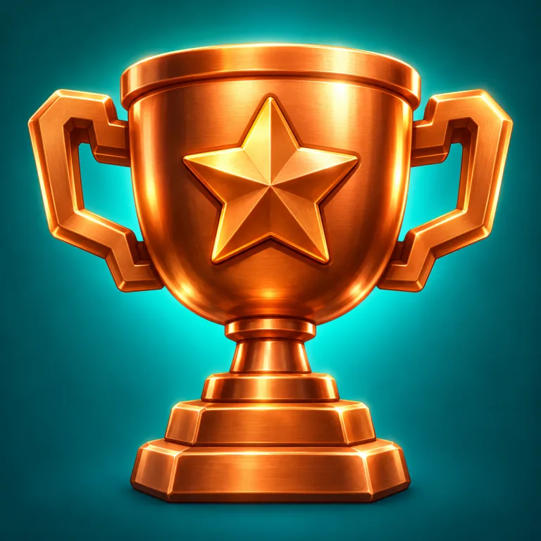 Roblox game icon idea: Shiny trophy with a star, centered for the crop