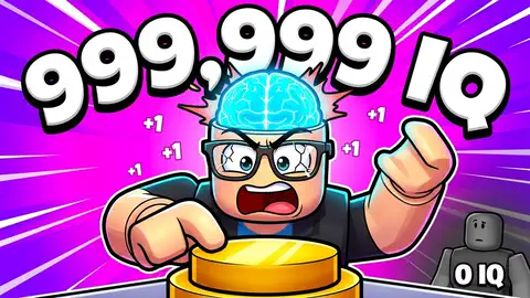 999,999 IQ genius slamming a golden button
