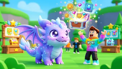 baby dragon pet next to a treasure chest reveal