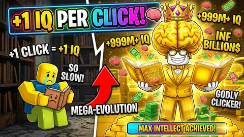 +1 IQ per click, golden brain king evolution