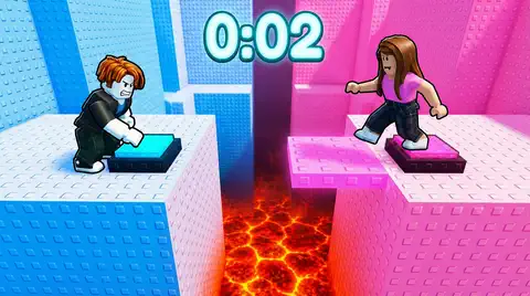 boy vs girl lava obby race, 2 seconds left