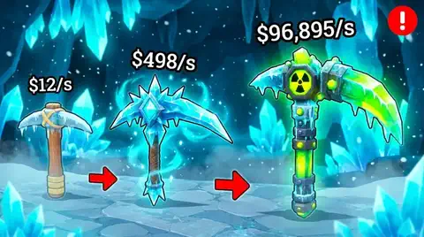 pickaxe upgrade path from wood to radioactive
